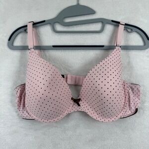 Maidenform 38C Pink Brown Polka Dot Underwire T-Shirt Bra 07959 RN15763